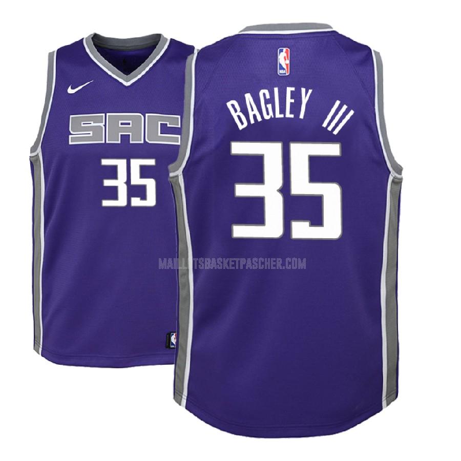maillot basket enfant de sacramento kings marvin bagley iii 35 violet icon 2018 nba draft