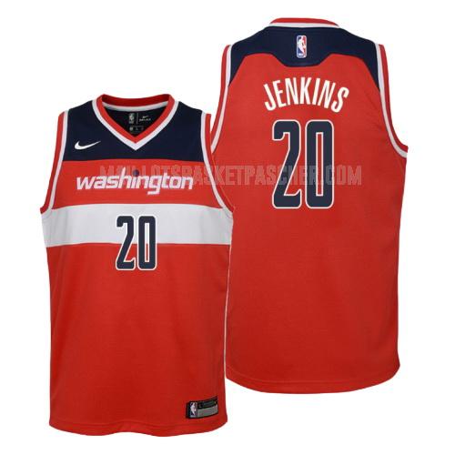 maillot basket enfant de washington wizards john jenkins 20 rouge icon 2018-19