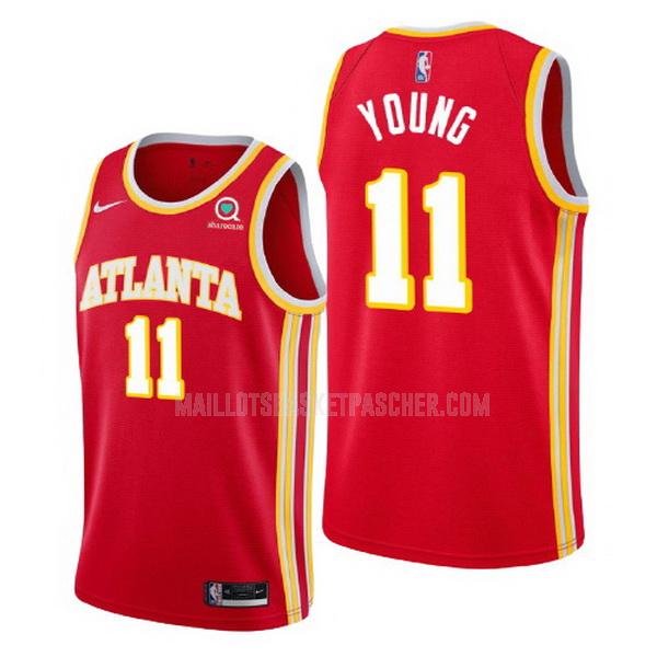 maillot basket homme de atlanta hawks trae young 11 rouge icon 2020-21
