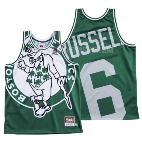 maillot basket homme de boston celtics bill russell 6 vert big face