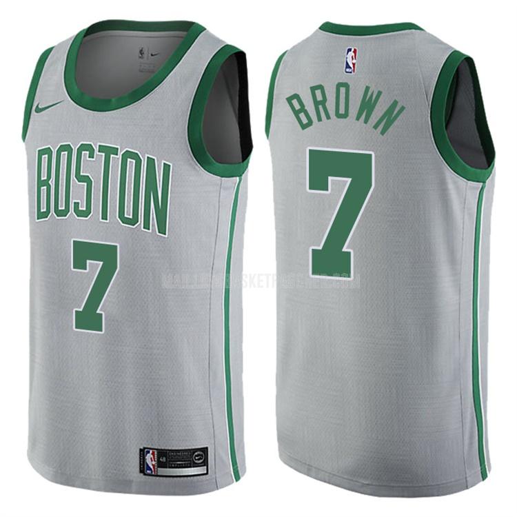 maillot basket homme de boston celtics jaylen brown 7 gris city edition