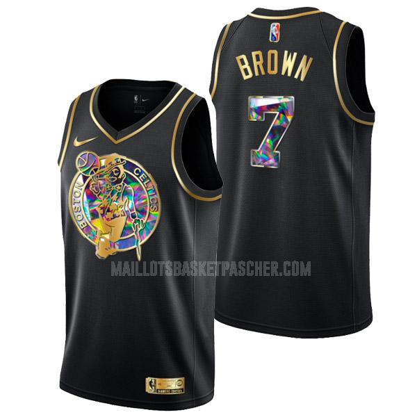 maillot basket homme de boston celtics jaylen brown 7 noir golden edition diamond 2022