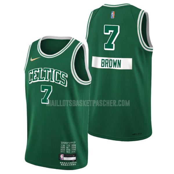 maillot basket homme de boston celtics jaylen brown 7 vert 75 anniversaire city edition 2021-22