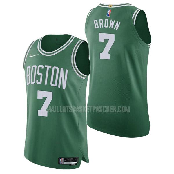 maillot basket homme de boston celtics jaylen brown 7 vert 75th anniversary icon edition 2021-22