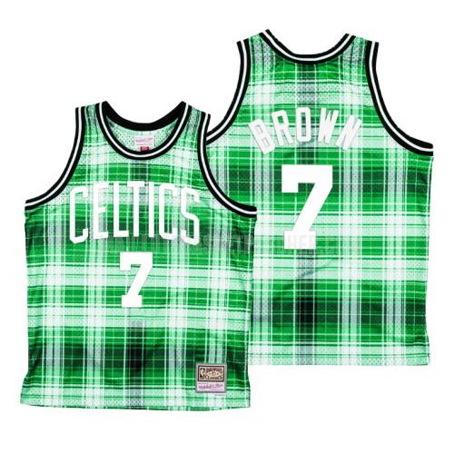 maillot basket homme de boston celtics jaylen brown 7 vert hardwood classics
