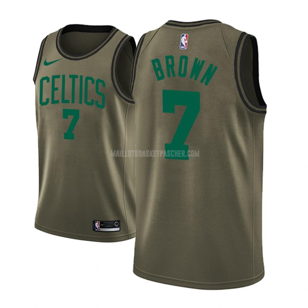 maillot basket homme de boston celtics jaylen brown 7 vert militaire mode version