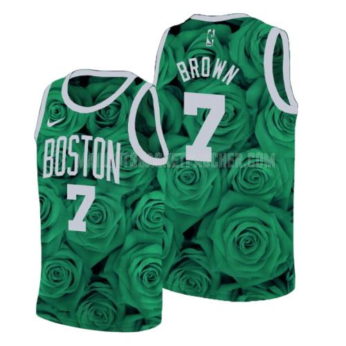 maillot basket homme de boston celtics jaylen brown 7 vert rosa
