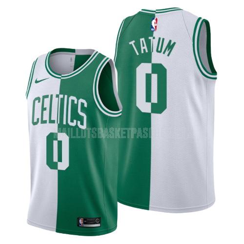 maillot basket homme de boston celtics jayson tatum 0 blanc vert divisé