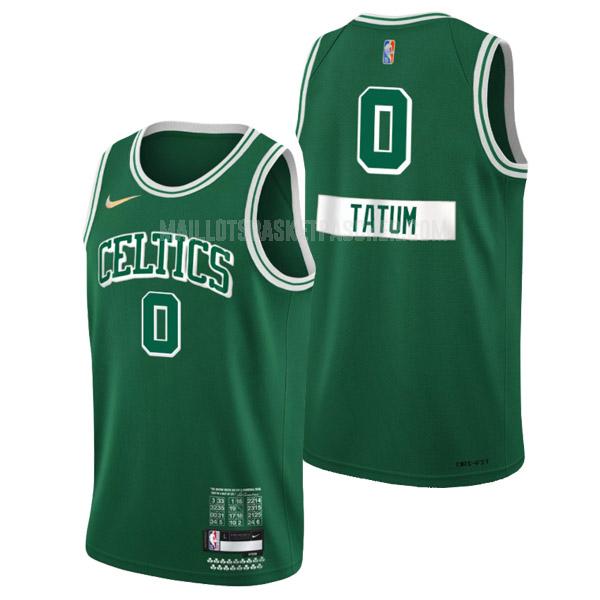 maillot basket homme de boston celtics jayson tatum 0 vert 75 anniversaire city edition 2021-22