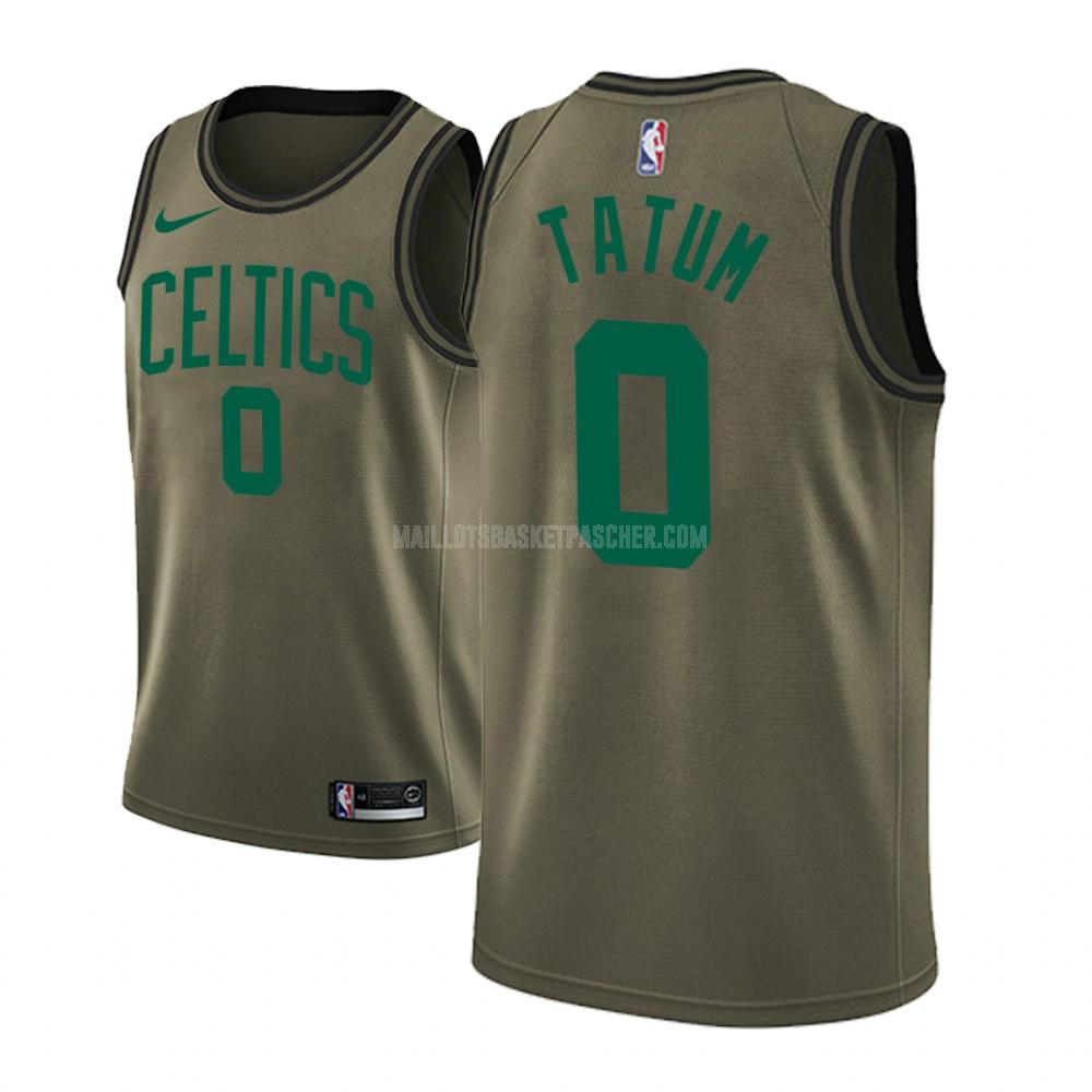 maillot basket homme de boston celtics jayson tatum 0 vert militaire mode version