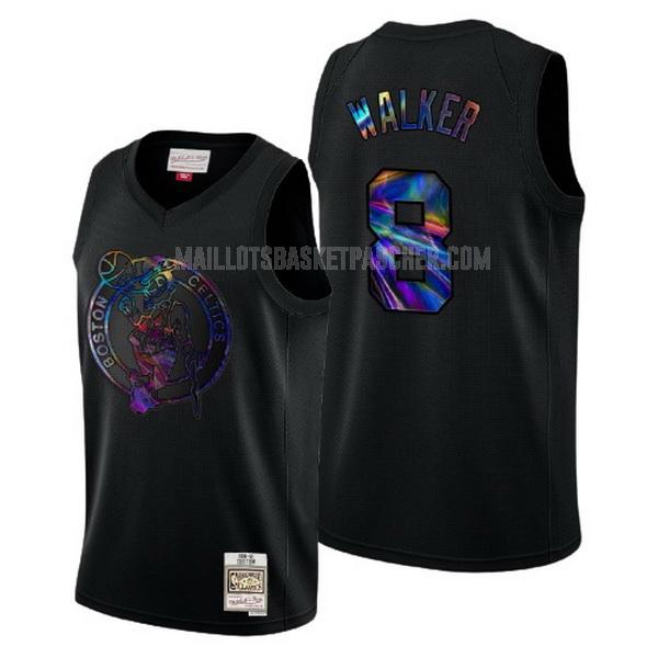 maillot basket homme de boston celtics kemba walker 8 noir logo holographic