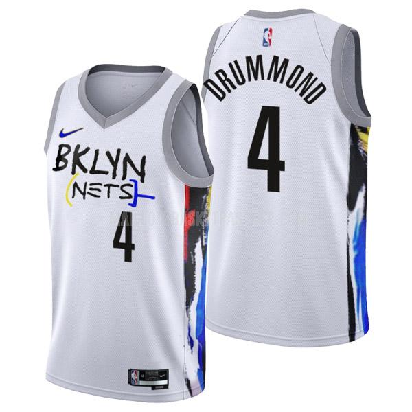 maillot basket homme de brooklyn nets andre drummond 4 blanc city edition 2022-23