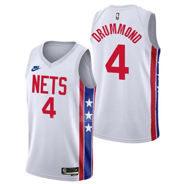 maillot basket homme de brooklyn nets andre drummond 4 blanc classic edition 2022-23