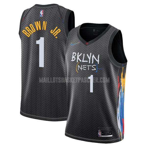 maillot basket homme de brooklyn nets bruce brown jr 1 noir city edition 2020-21