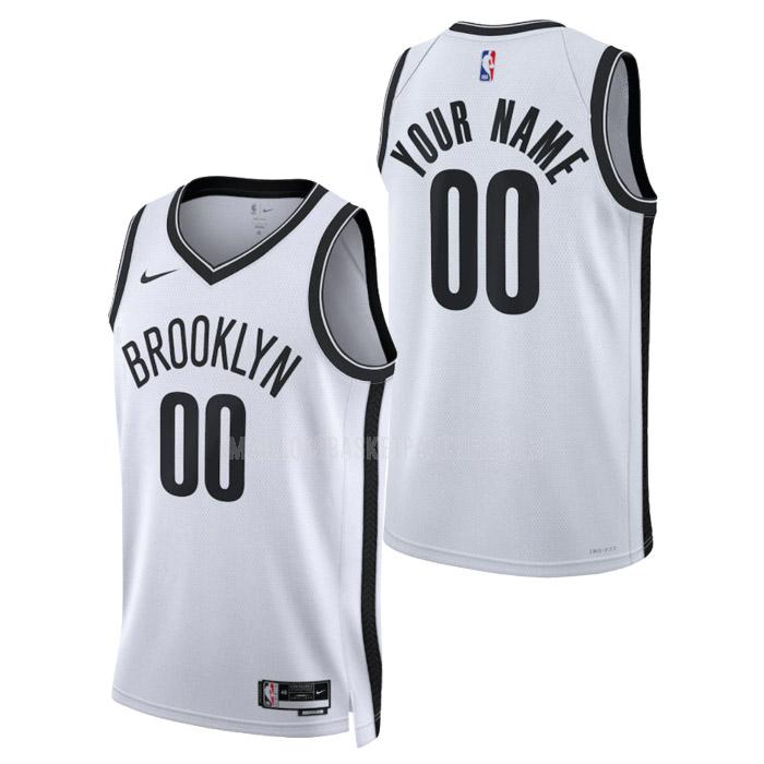 maillot basket homme de brooklyn nets custom blanc association edition 2023