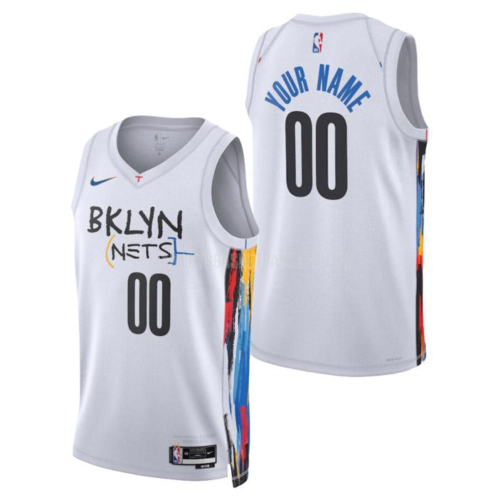 maillot basket homme de brooklyn nets custom blanc city edition 2023
