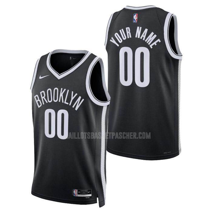 maillot basket homme de brooklyn nets custom noir icon edition 2023