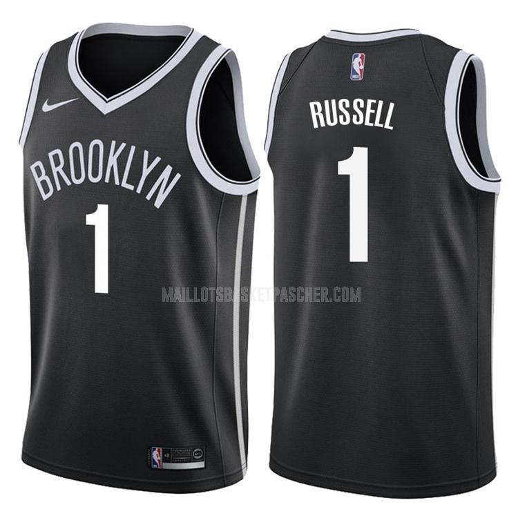 maillot basket homme de brooklyn nets d'angelo russell 1 noir icon 2017-18