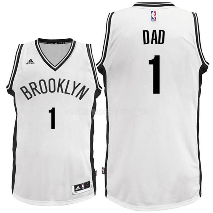 maillot basket homme de brooklyn nets dad 1 blanc fête des pères