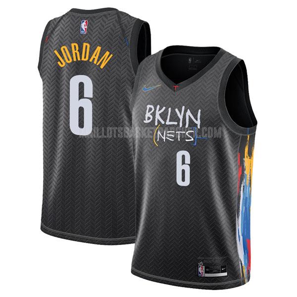 maillot basket homme de brooklyn nets deandre jordan 6 noir city edition 2020-21