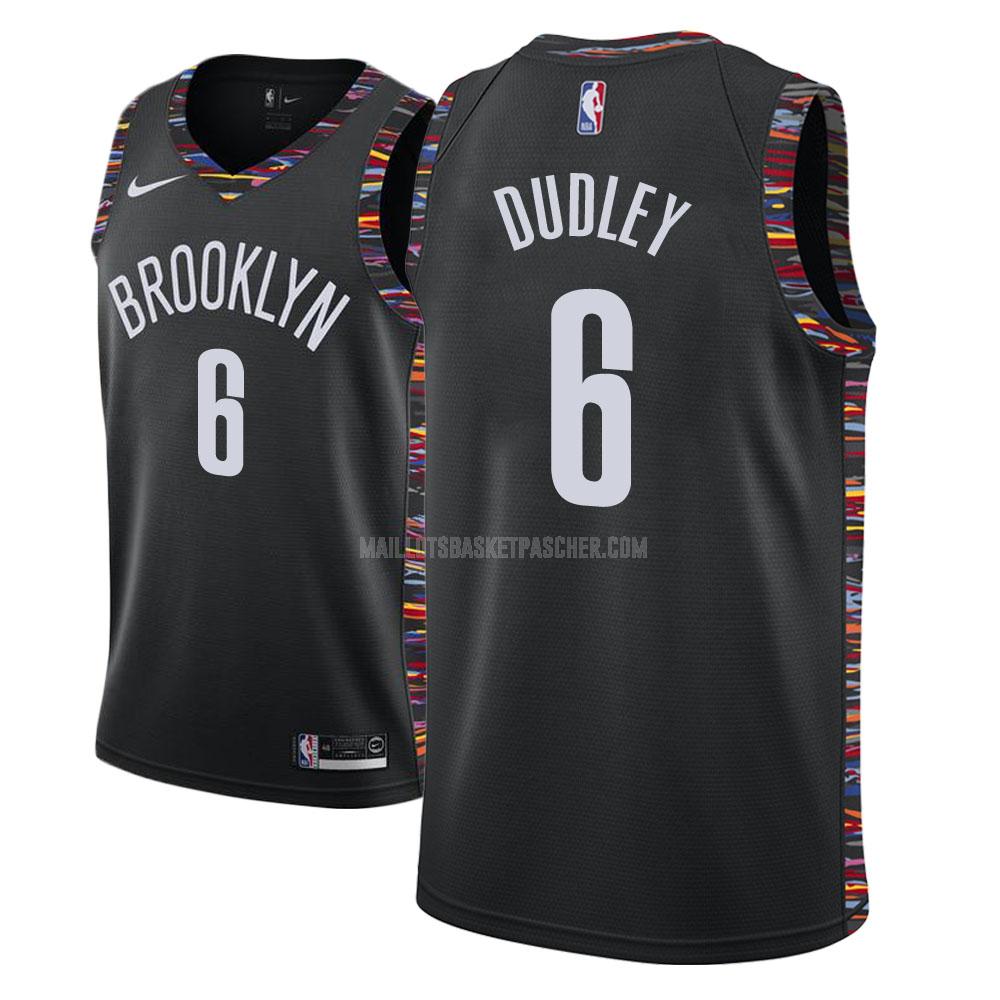 maillot basket homme de brooklyn nets jared dudley 6 noir city edition