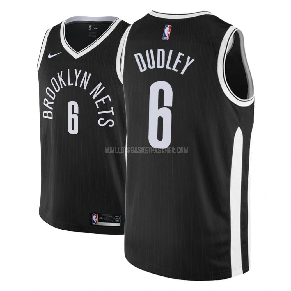 maillot basket homme de brooklyn nets jared dudley 6 noir city edition 2018-19