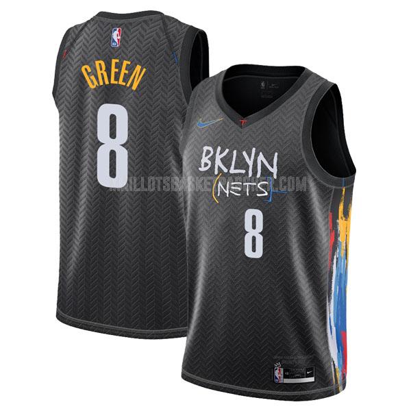 maillot basket homme de brooklyn nets jeff green 8 noir city edition 2020-21