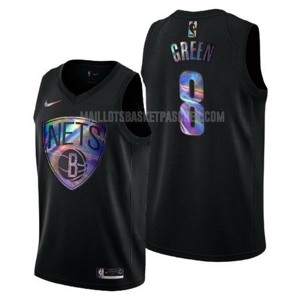 maillot basket homme de brooklyn nets jeff green 8 noir logo holographic