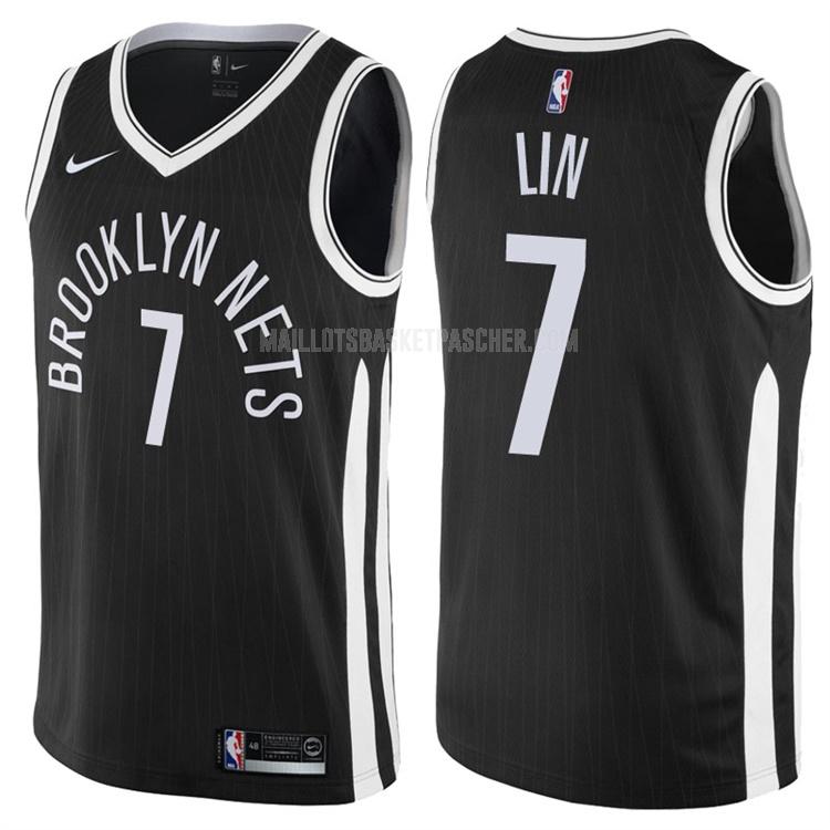maillot basket homme de brooklyn nets jeremy lin 7 noir city edition