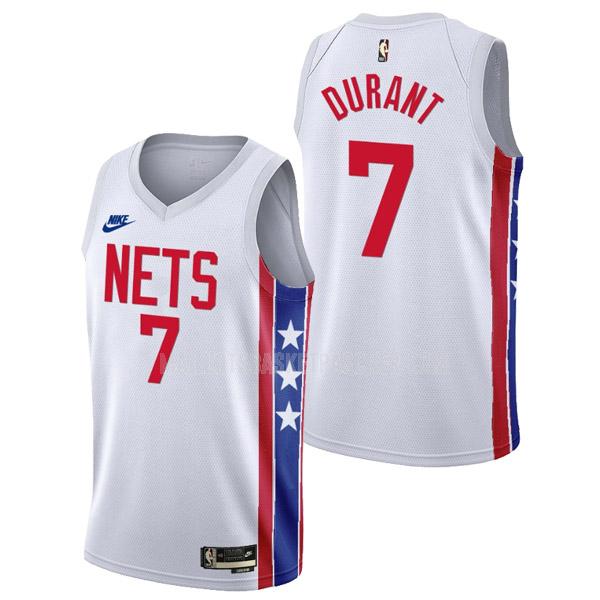 maillot basket homme de brooklyn nets kevin durant 7 blanc classic edition 2022-23