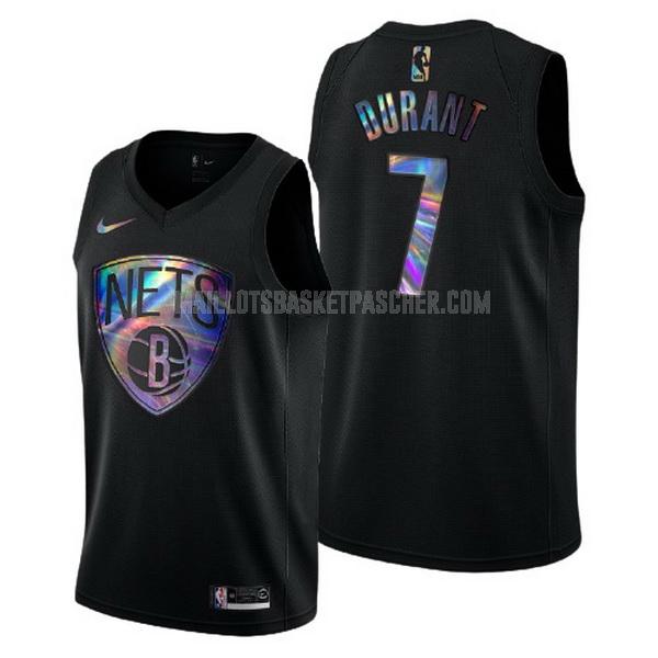 maillot basket homme de brooklyn nets kevin durant 7 noir logo holographic