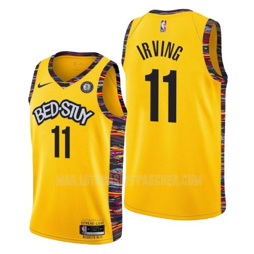 maillot basket homme de brooklyn nets kyrie irving 11 jaune city edition 2019-20