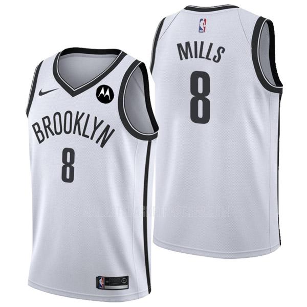 maillot basket homme de brooklyn nets patty mills 8 blanc association edition