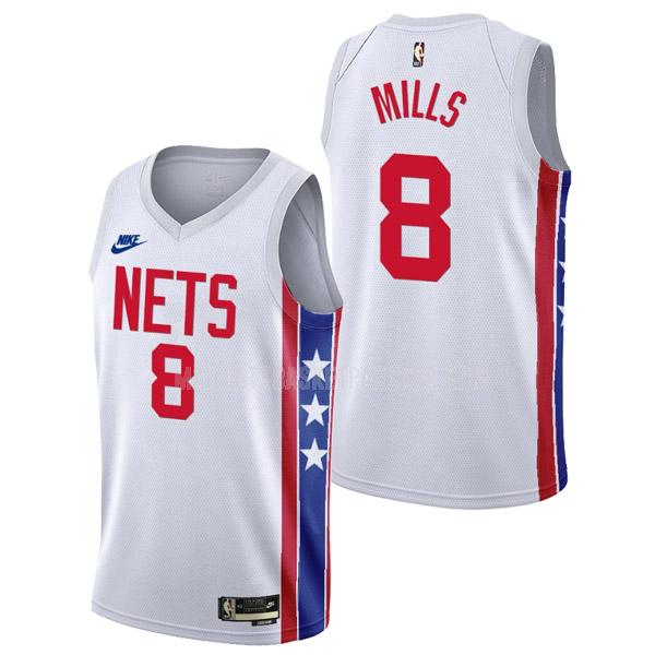 maillot basket homme de brooklyn nets patty mills 8 blanc classic edition 2022-23