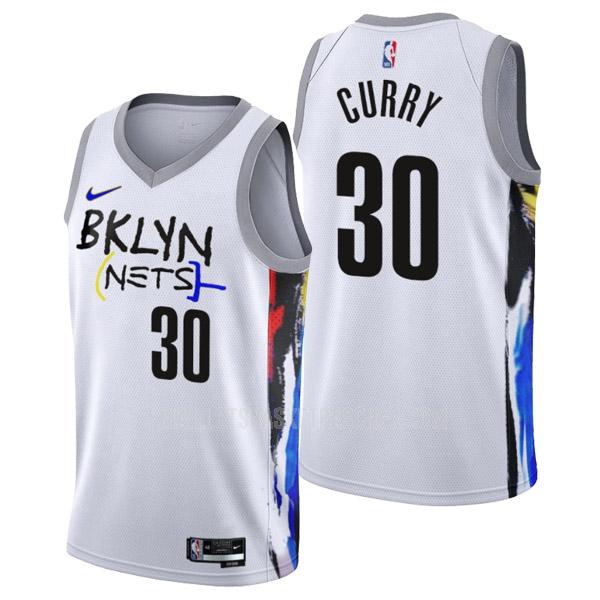 maillot basket homme de brooklyn nets seth curry 30 blanc city edition 2022-23