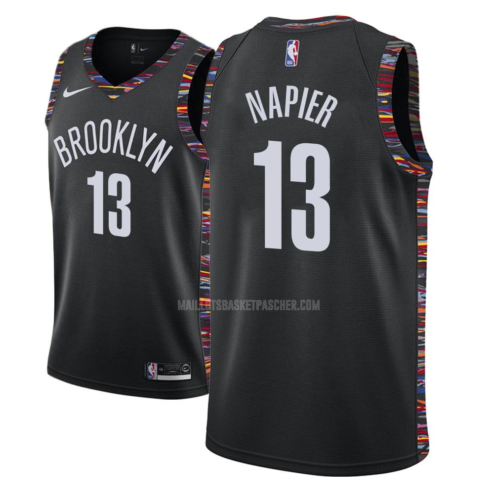 maillot basket homme de brooklyn nets shabazz napier 13 noir city edition