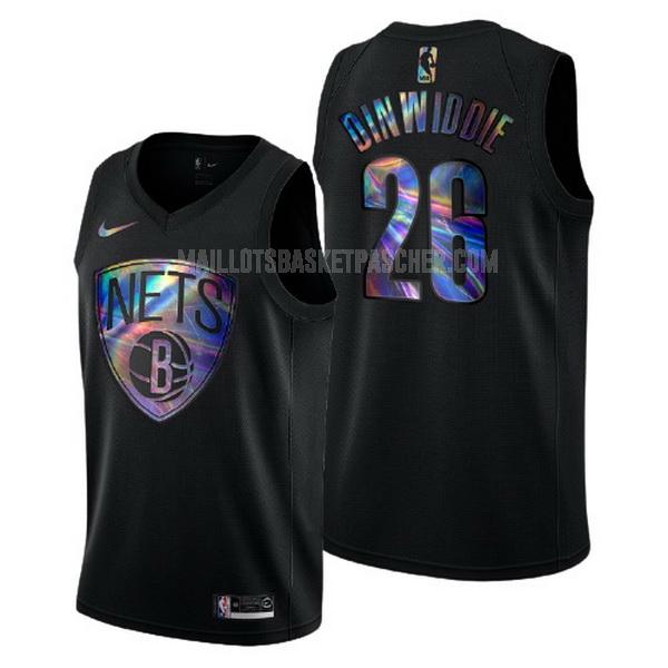 maillot basket homme de brooklyn nets spencer dinwiddie 26 noir logo holographic