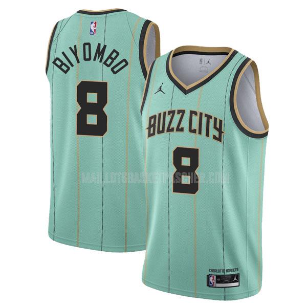 maillot basket homme de charlotte hornets bismack biyombo 8 vert city edition 2020-21