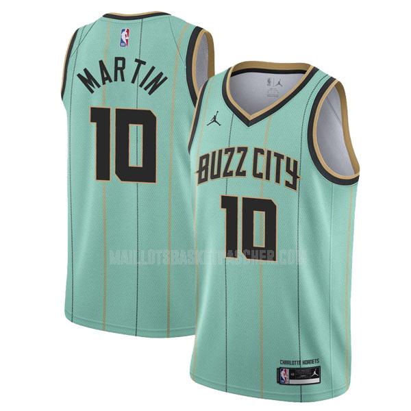maillot basket homme de charlotte hornets caleb martin 10 vert city edition 2020-21