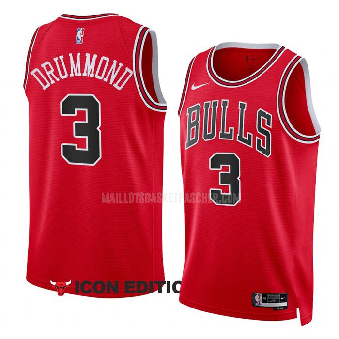 maillot basket homme de chicago bulls andre drummond 3 rouge icon edition 2022-23