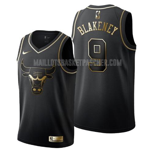 maillot basket homme de chicago bulls antonio blakeney 9 noir or version