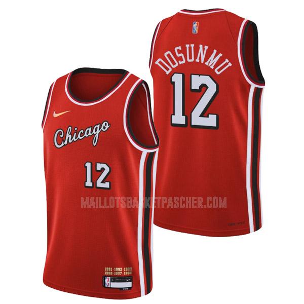 maillot basket homme de chicago bulls ayo dosunmu 12 rouge 75th anniversary city edition 2022