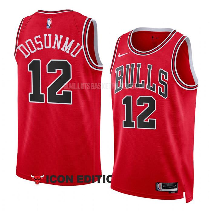maillot basket homme de chicago bulls ayo dosunmu 12 rouge icon edition 2022-23