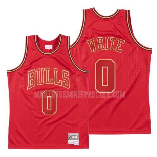 maillot basket homme de chicago bulls coby white 0 rouge blanc throwback 2020