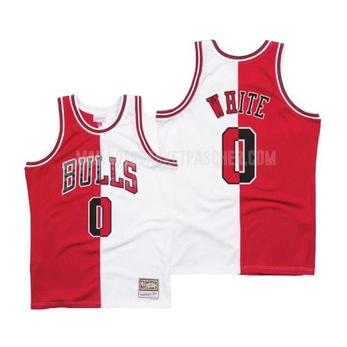 maillot basket homme de chicago bulls coby white 0 rouge blanc version divisé hardwood classics