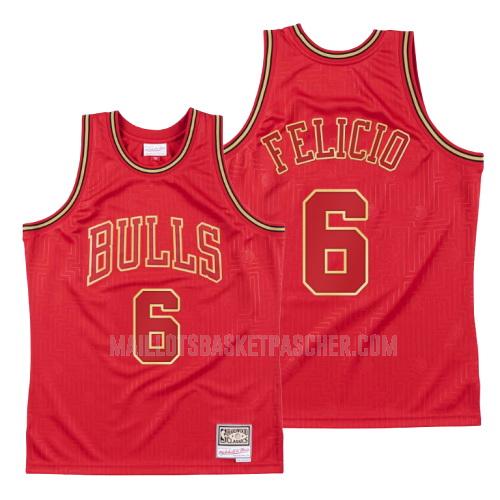 maillot basket homme de chicago bulls cristiano felicio 6 rouge throwback 2020