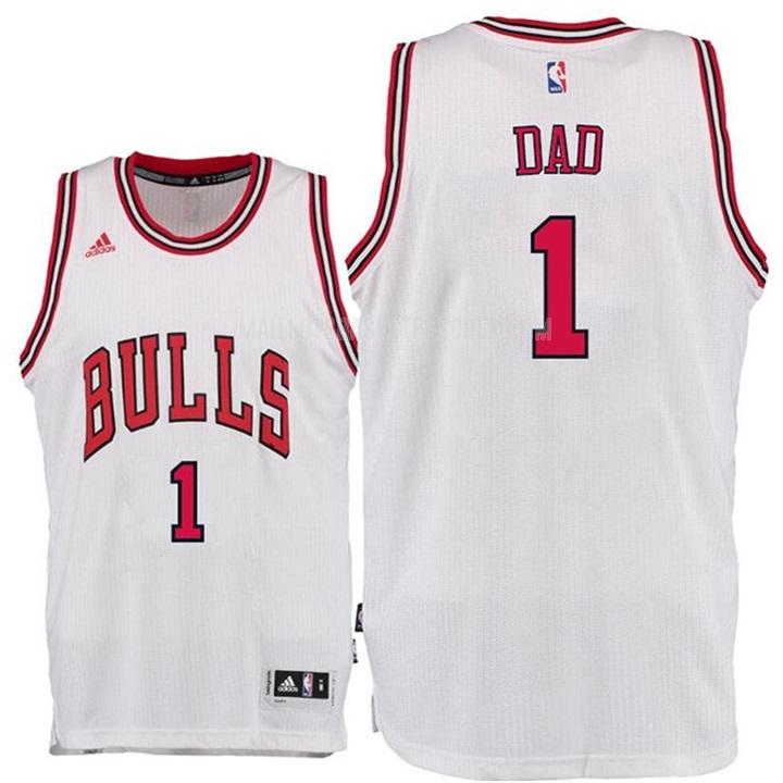 maillot basket homme de chicago bulls dad 1 blanc fête des pères