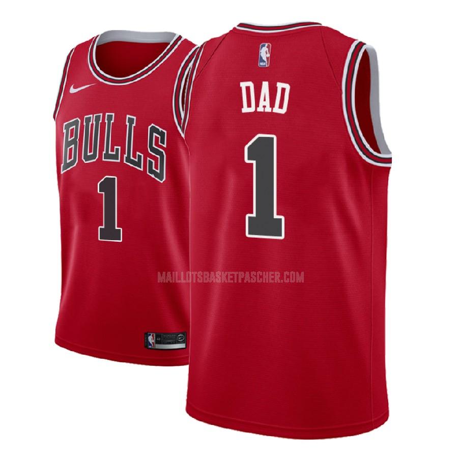 maillot basket homme de chicago bulls dad 1 rouge fête des pères