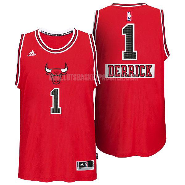 maillot basket homme de chicago bulls derrick rose 1 rouge jour de noël 2014