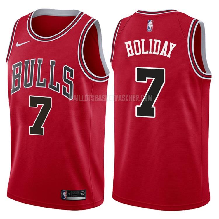 maillot basket homme de chicago bulls justin holiday 7 rouge icon 2017-18